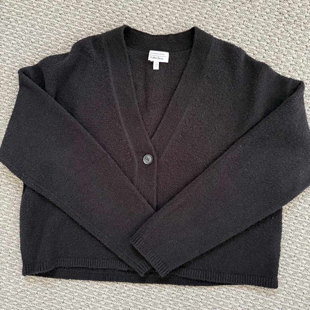 & Other Stories Charcoal V-Neck Cardigan